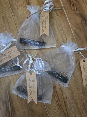 "Twenty One" Bottle Opener Keychain In Party Favor Bags w/ Gift Tags - Set of 4